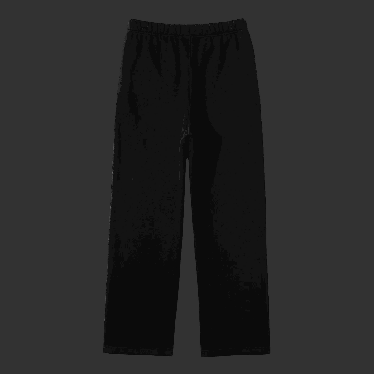 Veil Pants in black heavyweight fleece with a straight-leg fit and adjustable drawstring waist.